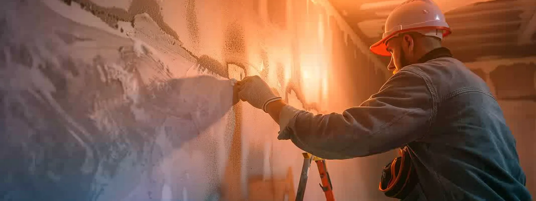 a licensed waterproofing contractor skillfully applies a sleek polyurethane sealant to a freshly prepared basement wall, showcasing the contrast between the damp, unfinished space and the robust, protective layer being meticulously installed in warm, natural light.